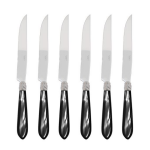 Coffret de 6 couteaux a steak diana nacr noir 519377