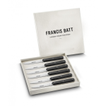 Coffret de 6 couteaux  steak navette 6. 16 manche noir 239035