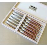 Coffret 6 couteaux thiers avantage en loupe de thuya finition mat 255151 Coffret 6 couteaux thiers avantage en loupe de thuya finition mat 255151