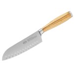 Couteau santoku 16 cm manche olive, forg, avec lame alvole 361562