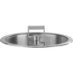 Couvercle plat strate fixe  26 cm en verre tremp cercl inox av. . . 125692