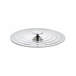 Couvercle universel pour poele en inox avec pontet inox 20 - 24cm 730686
