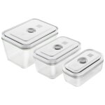 Ensemble de 3 botes en verre rectangulaires pour pompe sous - vide. . . 142340