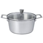 Faitout 24 cm avec couv. verre bombe cristel 1826 725548