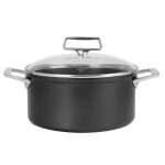Faitout 24 cm fixe ultralu ind. revtue exceliss + couv. verre ca. . . 725434