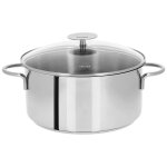 Faitout 28 cm inox mutine avec deux anses fixes & couvercle en ve. . . 725613