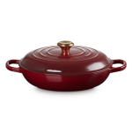 Faitout 30 cm rouge garnet bouton dor 162590