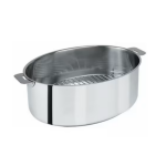 Faitout ovale 30 cm inox mutine amovible & grille sans couvercle 126870