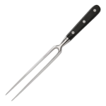 Fourchette forg pro droite 17 cm manche noir rivets laiton inox 199472