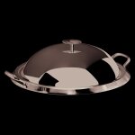 Grill plancha inox 34 cm avec couvercle inox bomb 125767