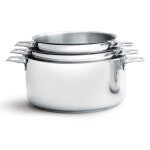 Lot de 3 casseroles - faitouts twisty en inox Ø 16 - 18 - 20 cm 130523 Lot de 3 casseroles - faitouts twisty en inox Ø 16 - 18 - 20 cm 130523
