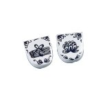 Lot de 4 cale assiettes en porcelaine dcor bleu asperges & arti. . . 225117