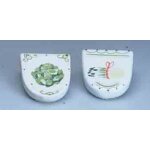 Lot de 4 cale assiettes en porcelaine dcor vert asperges & arti. . . 225101
