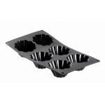 Plaque souple antiadhsive de 6 briochettes moulflex noir 130391