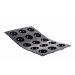 Plaque souple antiadhsive de 15 demi - sphre moul'flex noir 129013