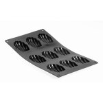 Plaque souple antiadhsive de de 9 madeleines moulflex noir 130393