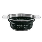 Passoire pliable  24 cm en silicone / inox noire 280087