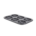 Plaque de 6 mini savarins en acier antiadhsif  8cm 129297
