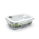 Plat / boite rectangulaire en verre 1, 5 l avec couvercle clapet sp. . . 164651