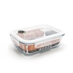 Plat / boite rectangulaire en verre 1 l avec couvercle clapet spci. . . 164650
