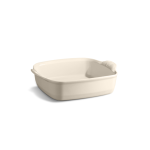 Plat carr ultime en cramique 28x24 cm blanc argile 281658