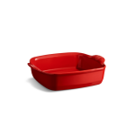 Plat carr ultime en cramique 28x24 cm rouge grand cru 281664