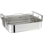 Plat à four roaster à 2 anses larges en inox multiply avec grille. . . 126785 Plat à four roaster à 2 anses larges en inox multiply avec grille. . . 126785