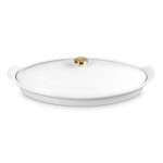 Plat � poisson 34cm avec couvercle blanc 162905