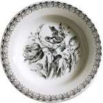 Plat rond creux tulipes noires 753102
