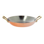 Plat rond cuivre - inox 2anses laiton 20 129399