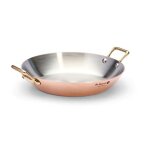 Plat rond cuivre - inox 2anses laiton 24cm 129400