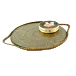 Plat  tarte ou fromages  30, 5 cm en rotin avec poignes et avec. . . 391008