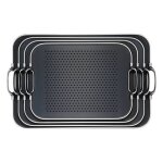 Plateau black / silver picots 'rubber grip' petit modle 40x30 cm 149030