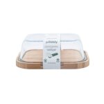 Plateau à fromage compact en bambou avec couvercle en verre 164758 Plateau à fromage compact en bambou avec couvercle en verre 164758