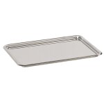 Plateau patissier inox bord rond 24x19cm 730199 Plateau patissier inox bord rond 24x19cm 730199