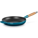 Pole signature 28 cm deep teal manche bois 162246
