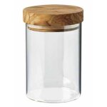 Pot en verre 0, 6 litre avec couvercle hermtique en olivier  10 . . . 112130