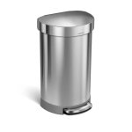 Poubelle demi - lune  pdale 45litres, compartiment simple, acier. . . 242145