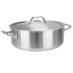 Rondeau 32 cm inox brosse avec couvercle 725542