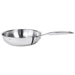 Sauteuse 28 cm inox castel pro 5 ply poignee fixe sans couvercle 725666