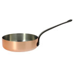 Sauteuse droite cuivre prima matera qf acier �24cm 730040