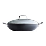 Sauteuse provenale 26 cm antiadhrente noire avec couvercle en v. . . 163098