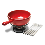 Service  fondue en cramique  24 cm rouge grand cru 281387