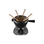 Service � fondue en fonte �maill�e avec manche en fonte noir mat 162914