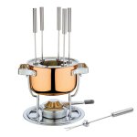Service  fondue inox & cuivre avec caquelon, rchaud & fourchett. . . 269045