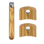 Set 1 poignée et 2 anses amovible casteline bois olivier 725139 Set 1 poignée et 2 anses amovible casteline bois olivier 725139