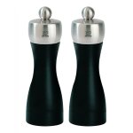 Set de 2 moulins à sel et à poivre manuels fidji noir mat 15 cm 143563 Set de 2 moulins à sel et à poivre manuels fidji noir mat 15 cm 143563