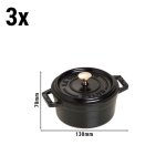 Set de 3 cocottes noir 14 cm (exclusivit� chr boite carton) 142631