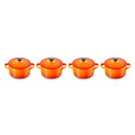 Set 4 mini - cocottes 10 cm volcanique 162337 Set 4 mini - cocottes 10 cm volcanique 162337