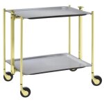 Table roulante pliante, desserte de cuisine 2 tages montants dor. . . 190201